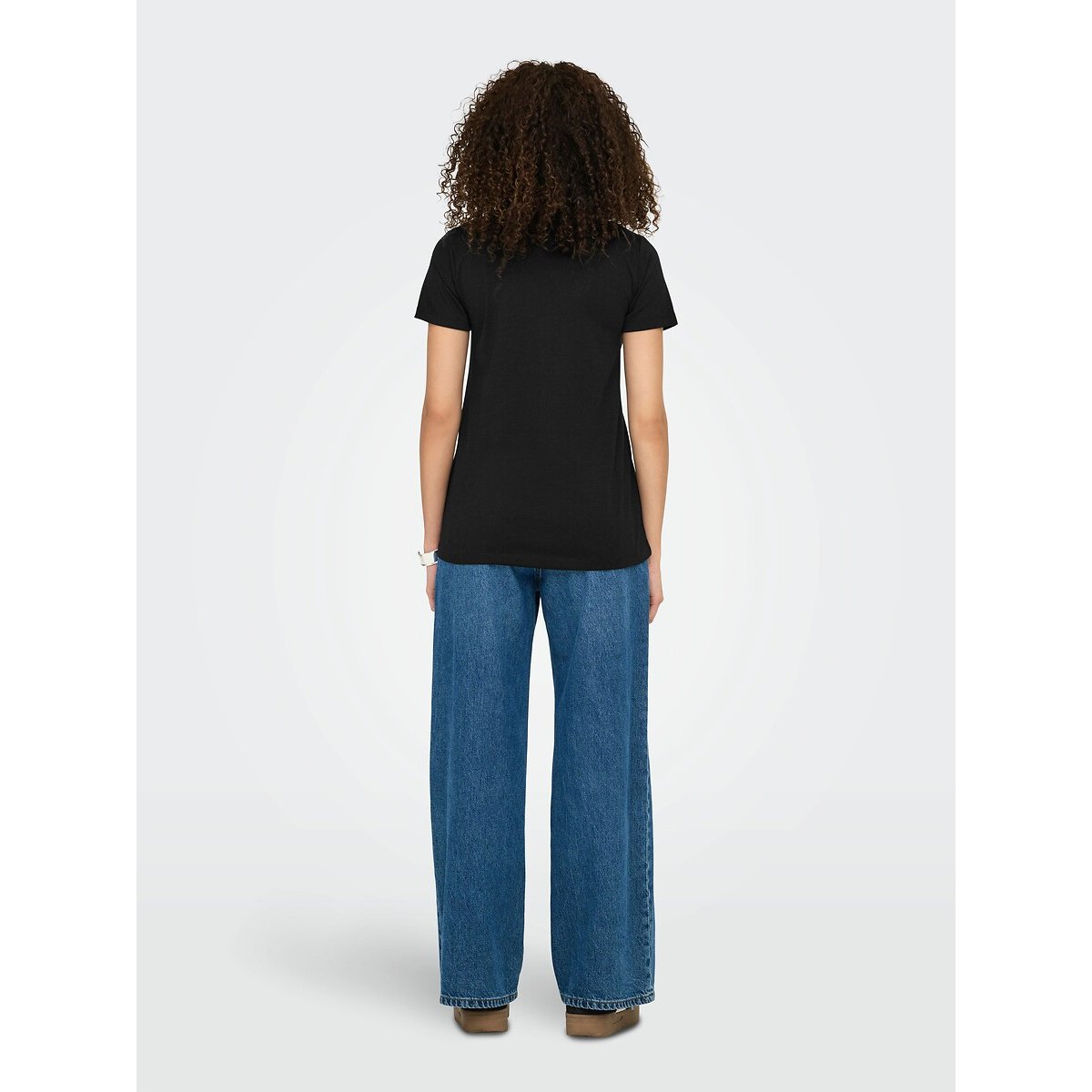 T-shirt con scollo a V nero , JDY
