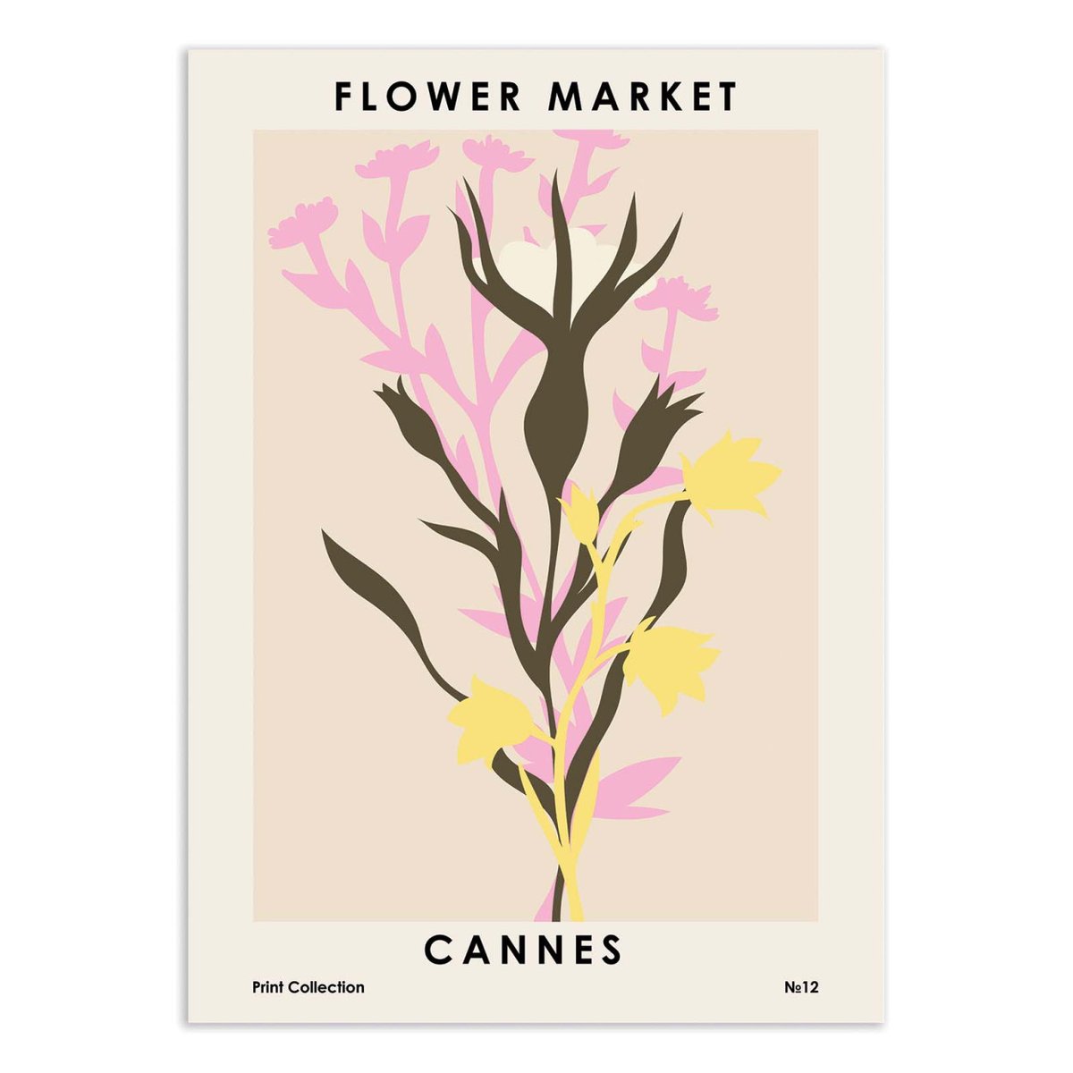 Affiche d'art - Flower Market Cannes - NKTN couleur unique, WALL EDITIONS