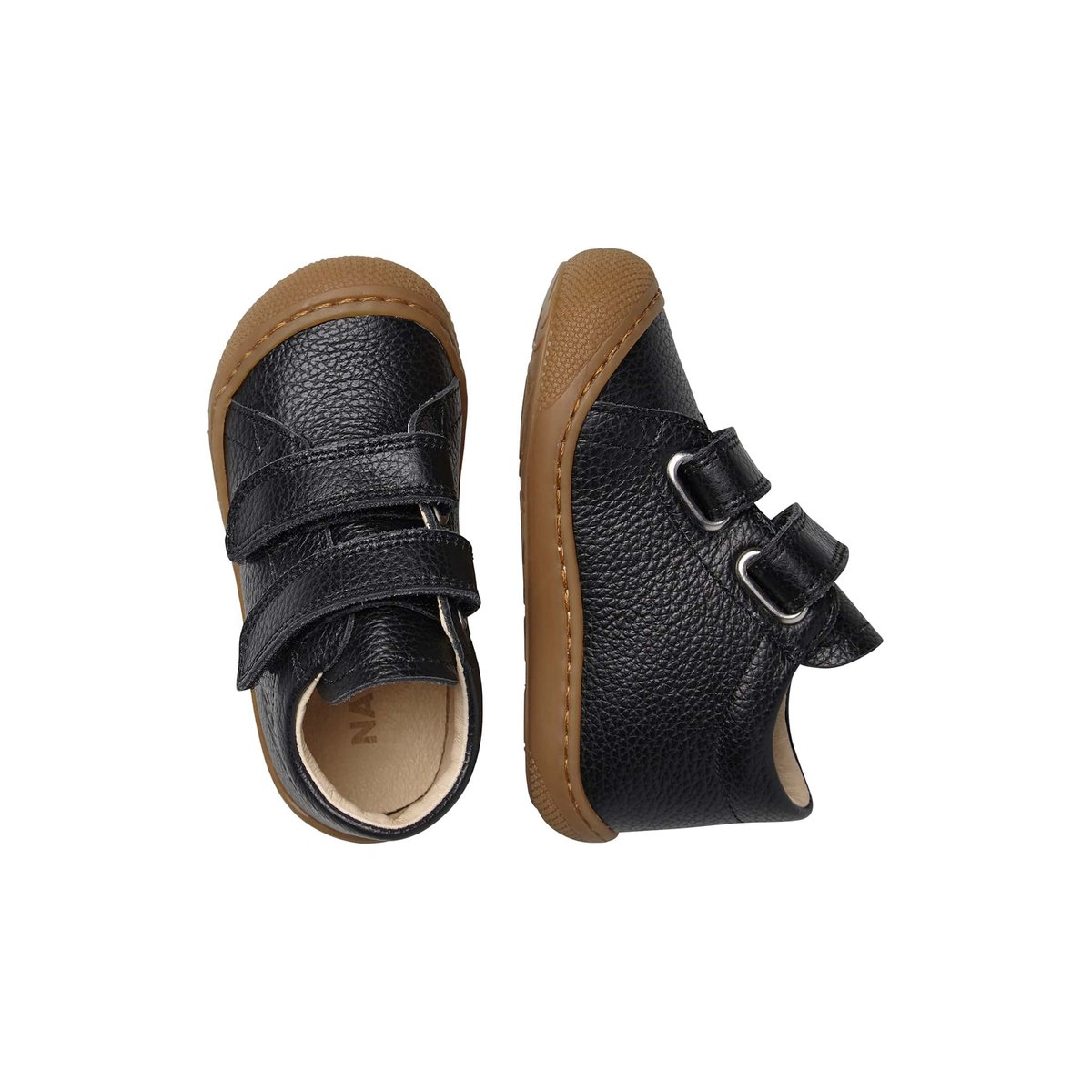 Chaussures premiers pas en cuir COCOON VL noir, NATURINO