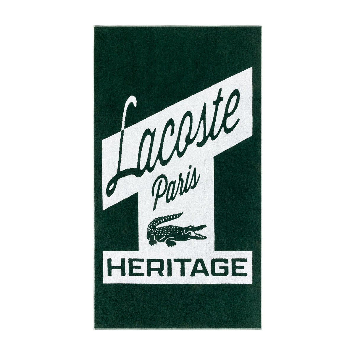 Serviette de plage en coton, L RÉTRO vert, LACOSTE HOME
