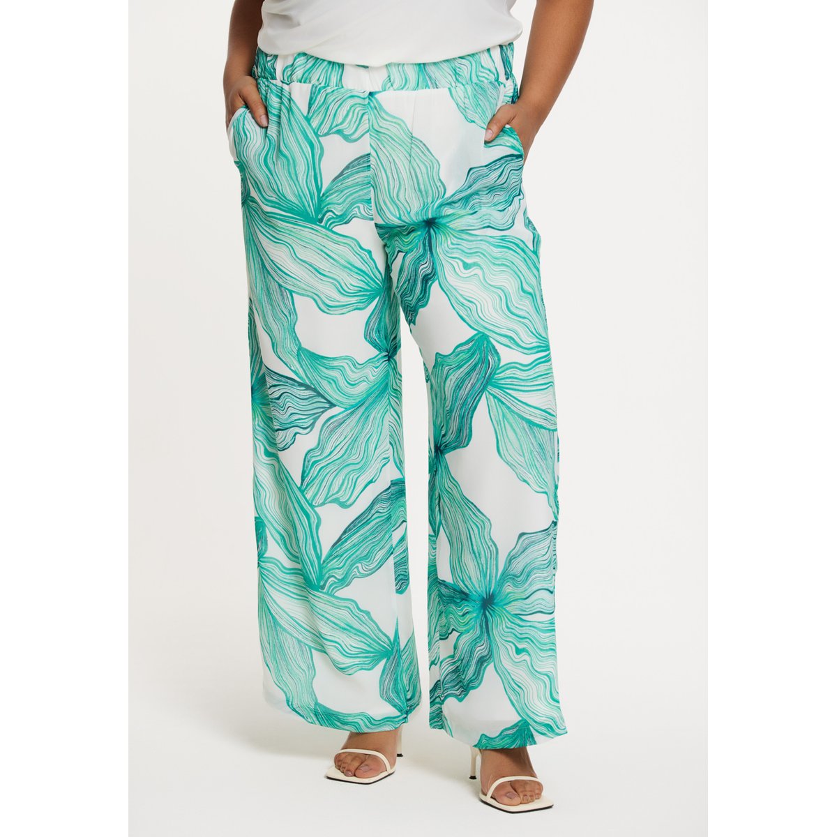 Pantalon imprimée turquoise, YOEK