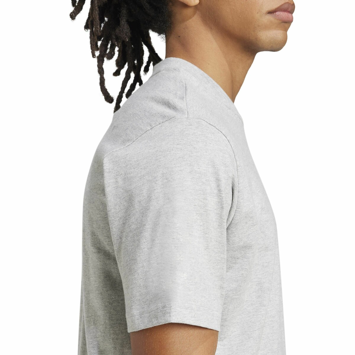 T-shirt manches courtes Essentiel Linear logo gris chiné, ADIDAS SPORTSWEAR