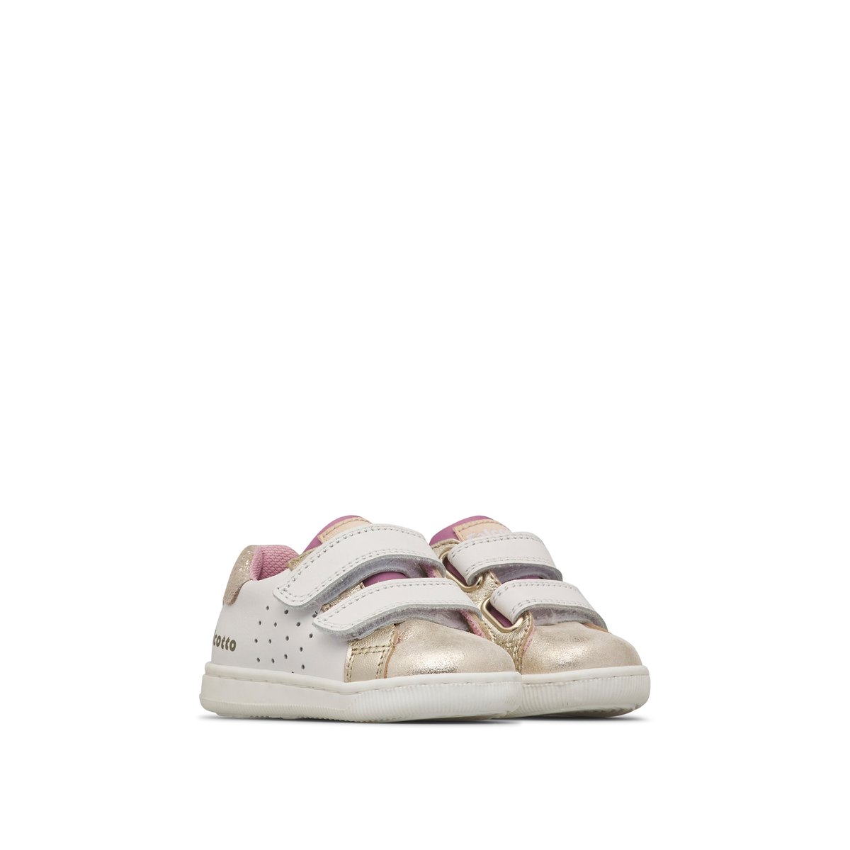Baskets en cuir et en daim KINER LOW VL blanc-platine-, FALCOTTO