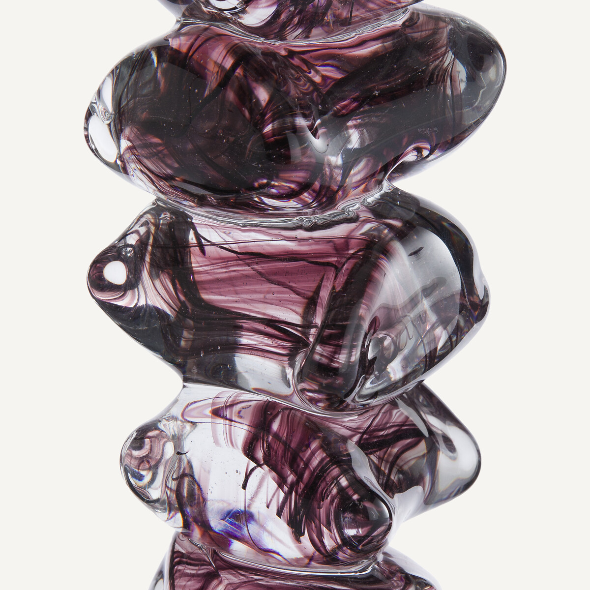 Bougeoir en verre soufflé bouche, H35 cm, Qimera bourgogne, AM.PM