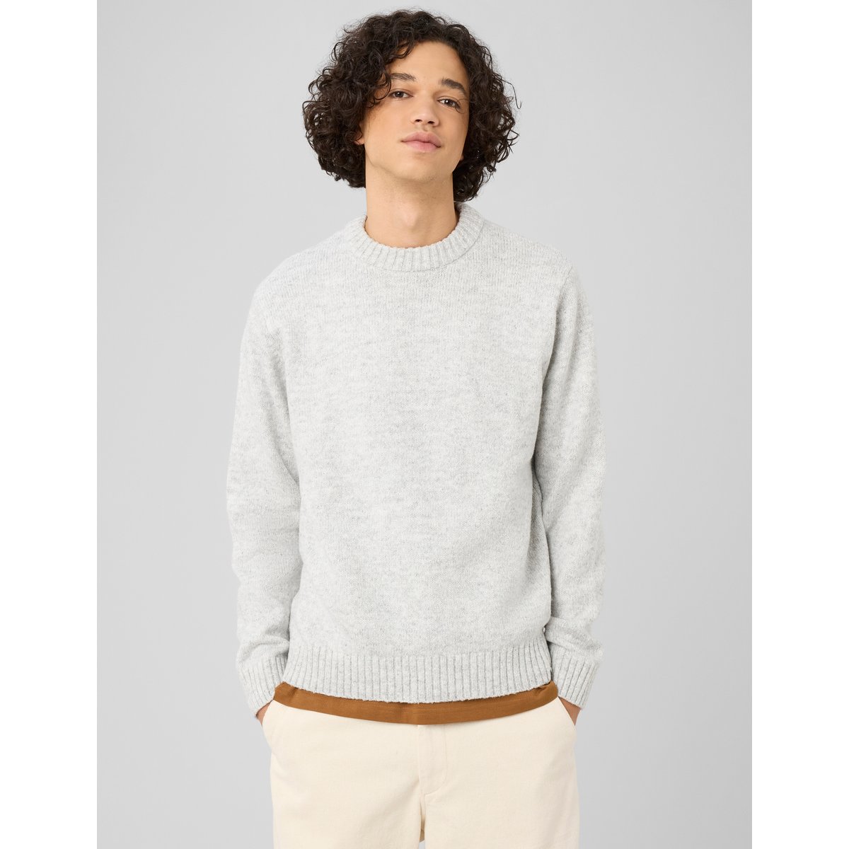 Pull mouliné gris clair, BZB