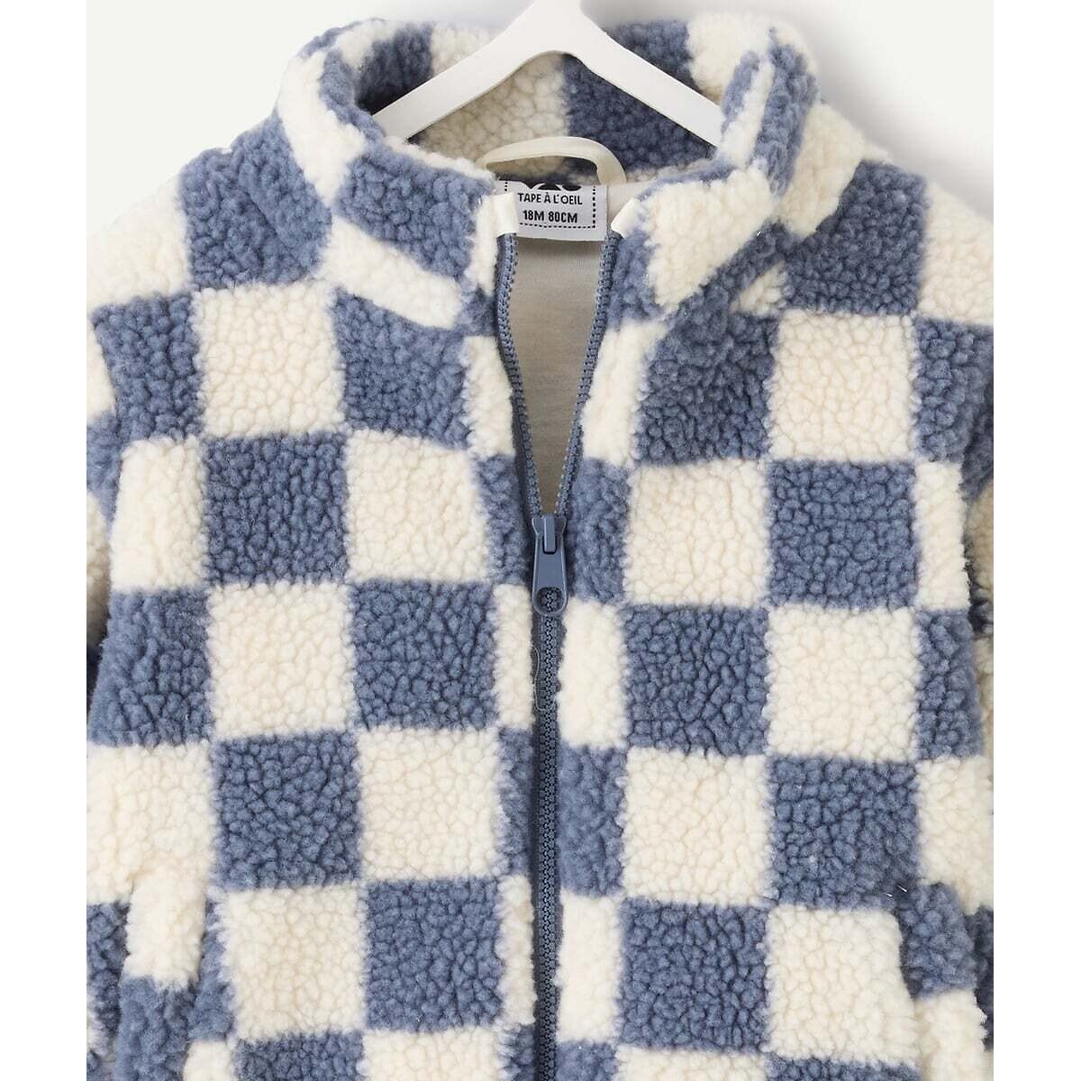 Gilet zippé, à carreaux, en sherpa carreaux, TAPE A L'OEIL