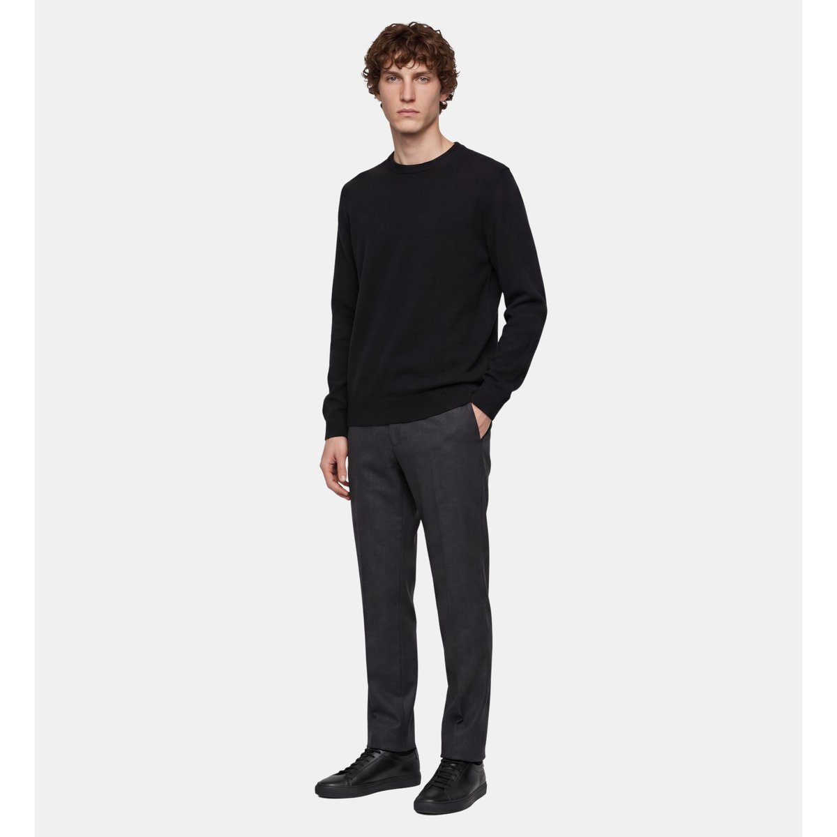 Pull lambron en laine noir, GALERIES LAFAYETTE