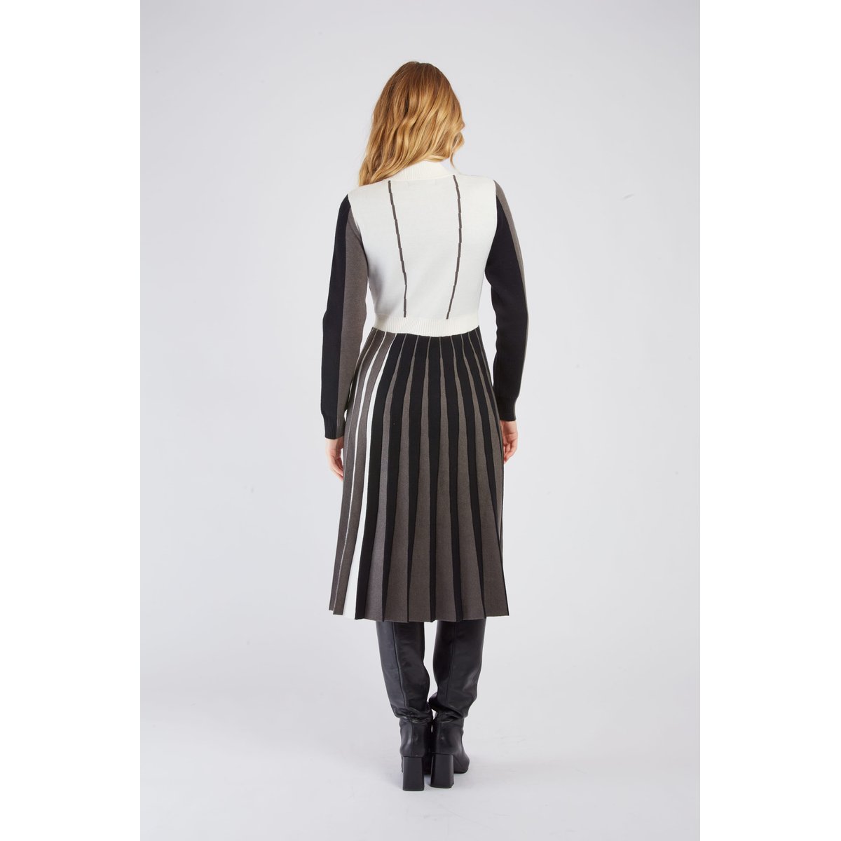Robe mi-longue en maille CASSIOPEE noir, DERHY
