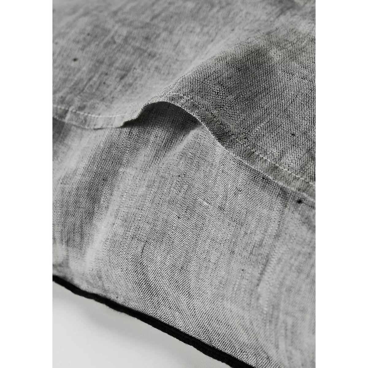 Housse de coussin décorative lit 100 % lin chambray 50x50 cm gris chiné foncé, MANGO HOME