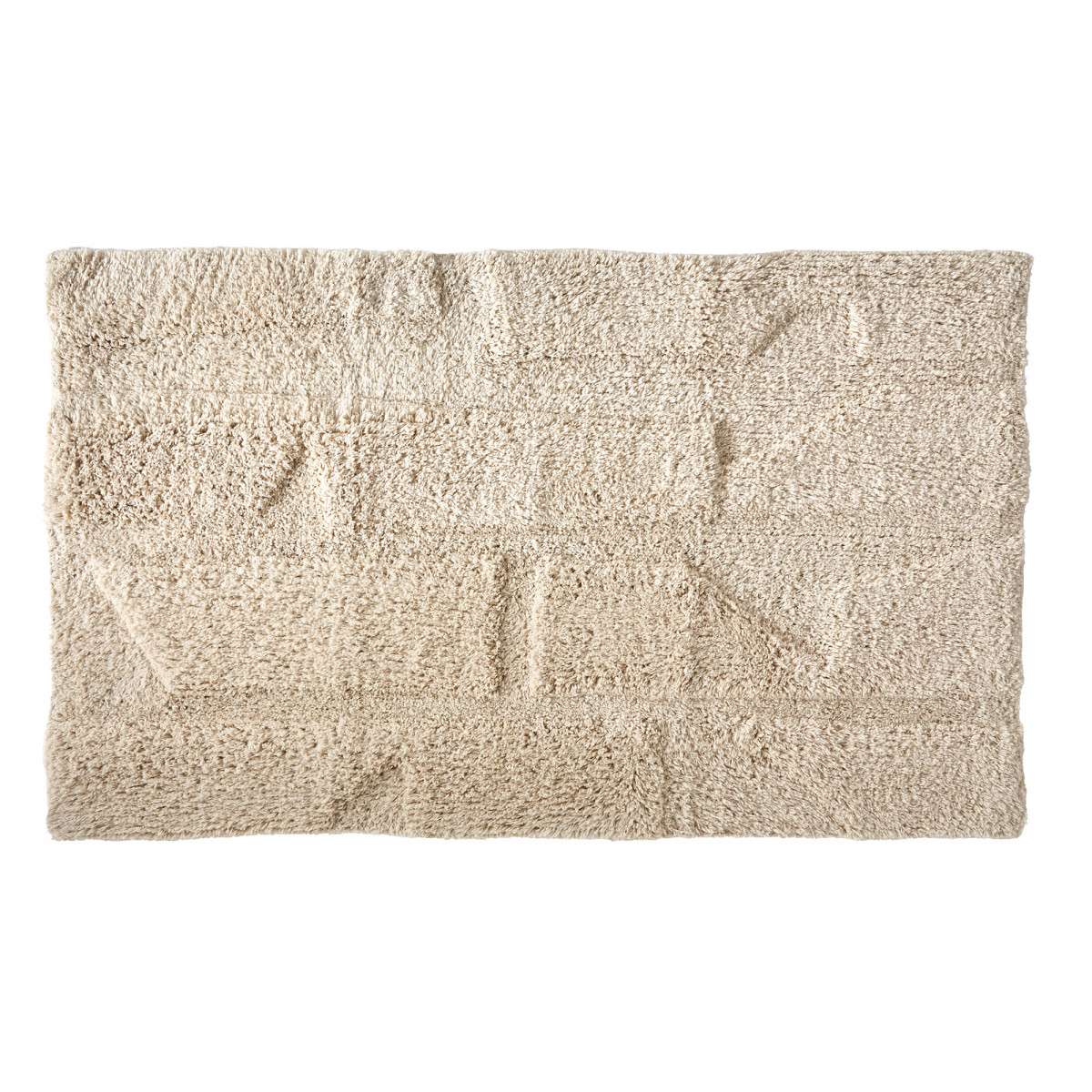 Tapis de bain motifs embossés en coton tufté NOAH beige, GUY LEVASSEUR