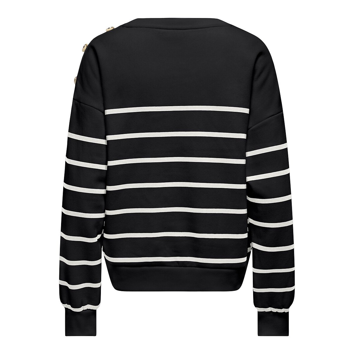 Striped Jumper with Shoulder Buttons black, ONLY