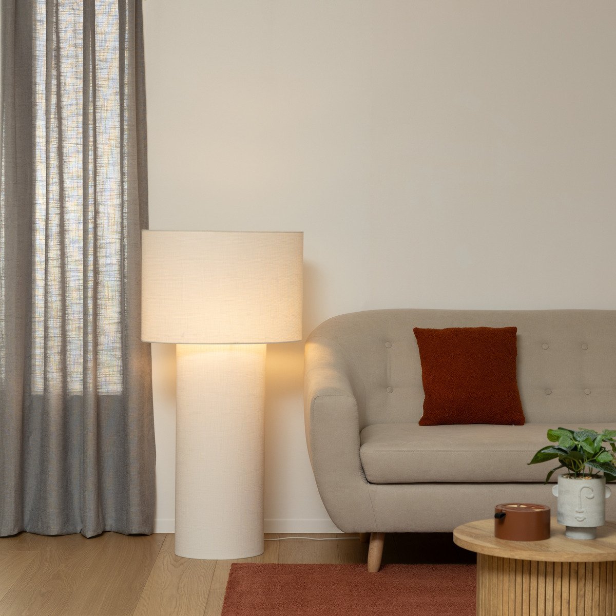 Lampadaire en polyester EIRA blanc, ATMOSPHERA