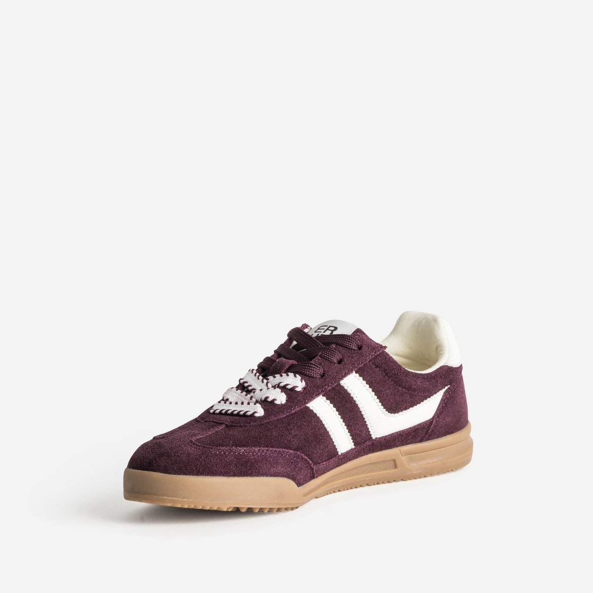 Basket en cuir PERLA. bordeaux, ERAM