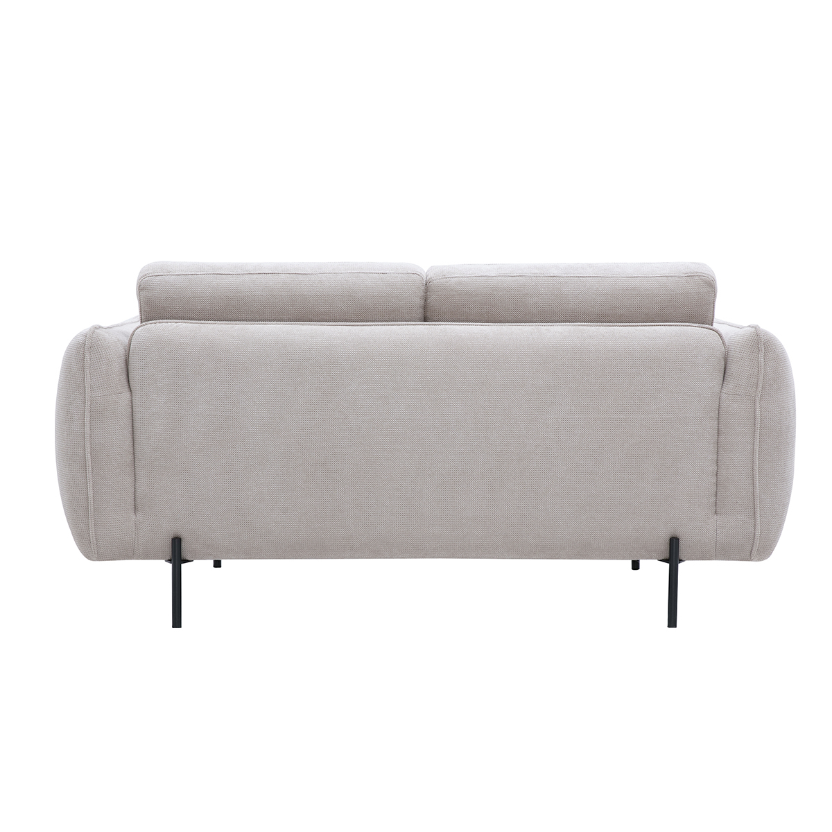 Canapé design 2 places en tissu chenille beige et métal noir TODD beige, MILIBOO