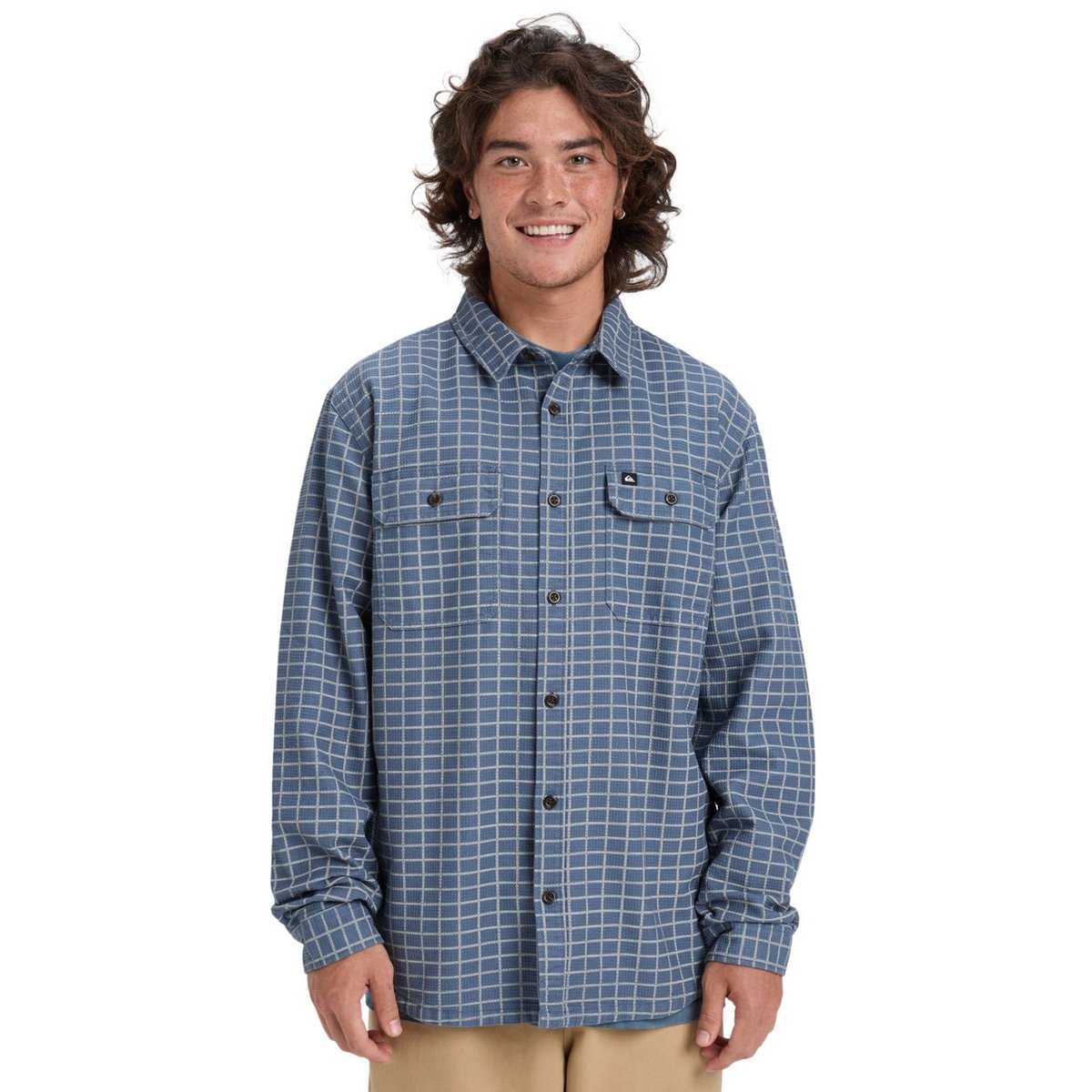Chemise manches longues SALT LAKE WAFFLE bleu china blue salt lake, QUIKSILVER