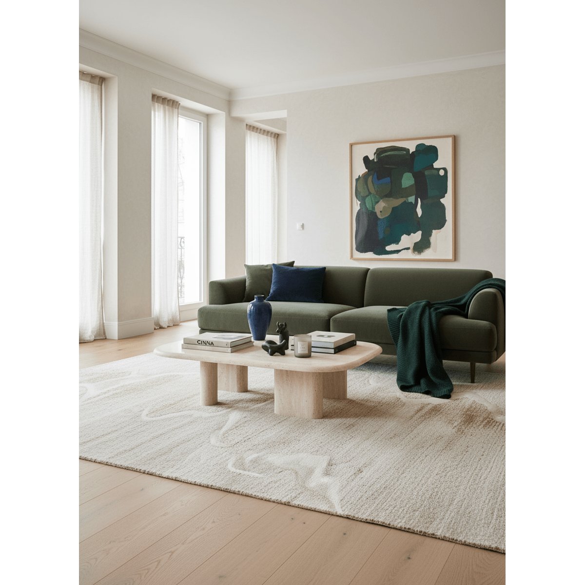 Tapis doux et design SCIA beige sable, AFK LIVING