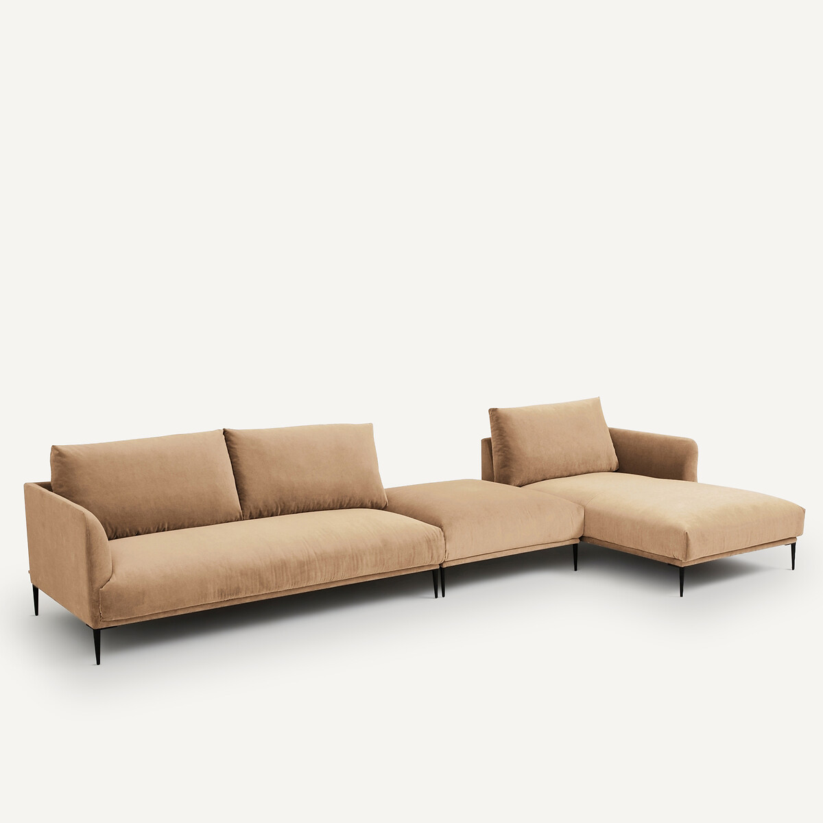 Méridienne, en velours stonewashed, OSCAR ficelle, AM.PM X EMMANUEL GALLINA