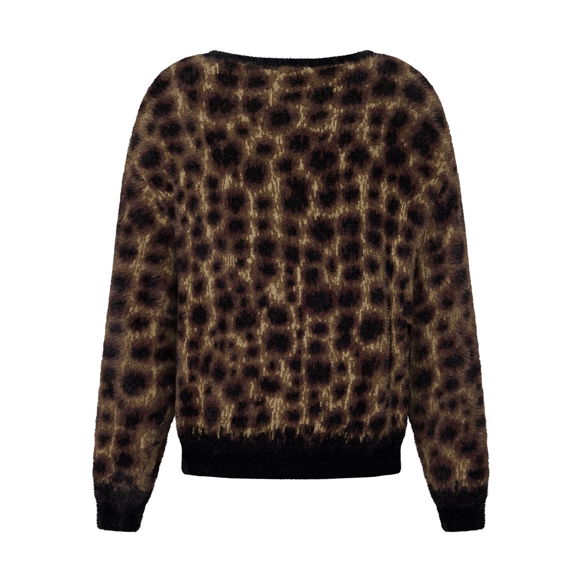 Pull-over en maille à motif jacquard patch black/brown, ZERO