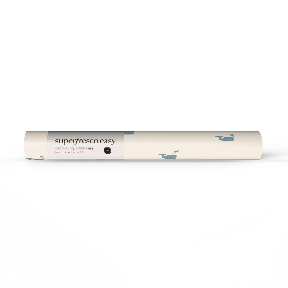 Papier peint bébé baleine clair blanc cassé, beige, SUPERFRESCO EASY