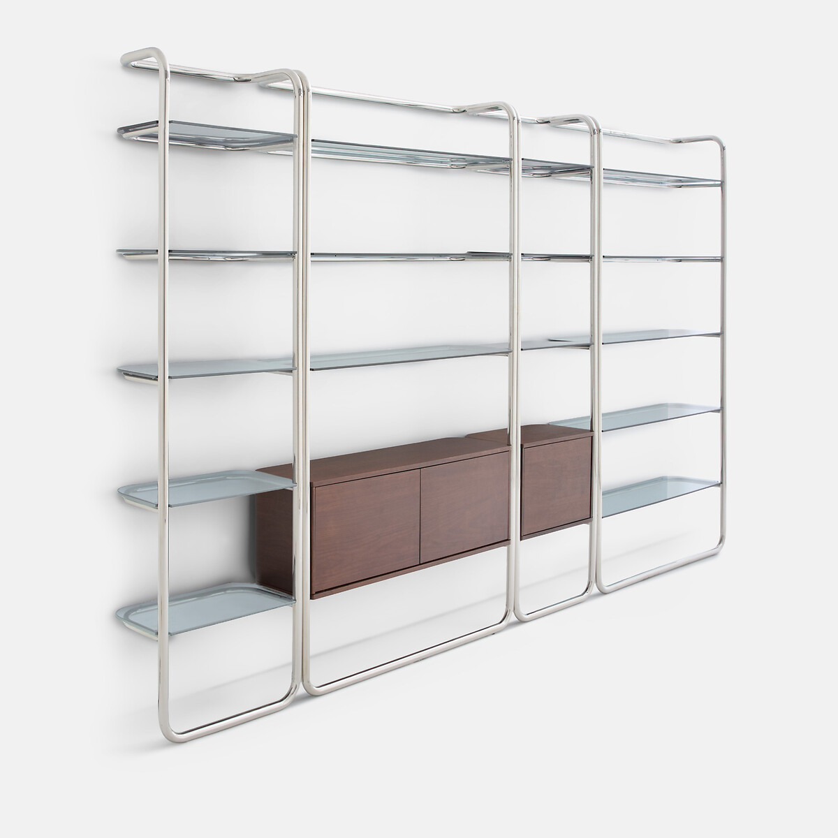 Étagère murale en inox et verre fumé, GIORGIO chrome, LA REDOUTE INTERIEURS