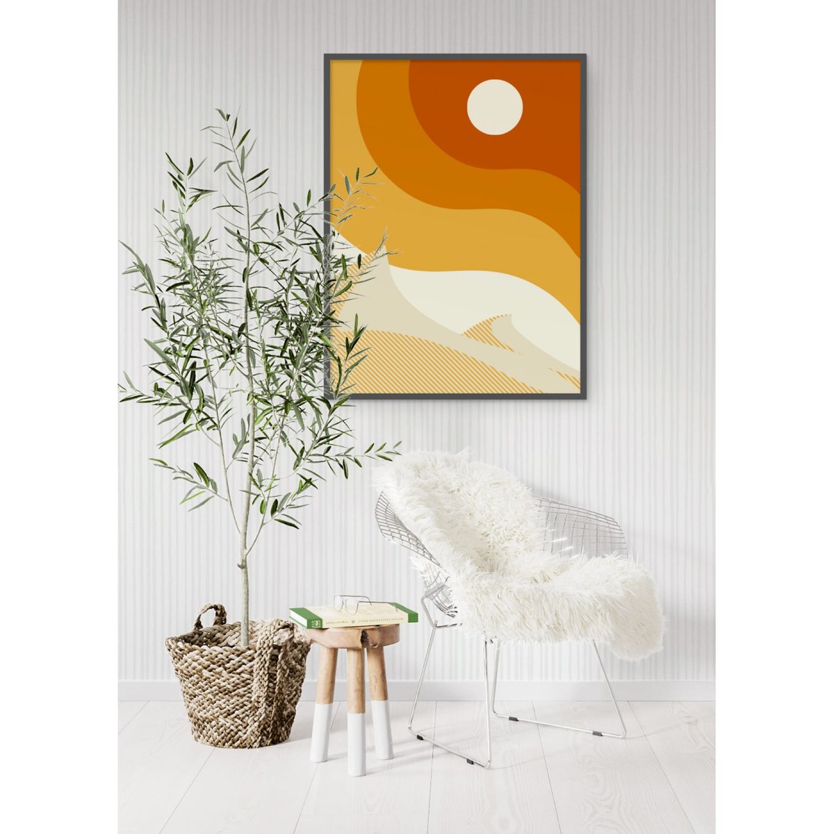 Affiche Abstract Landscape 7 blanc, L'AFFICHERIE
