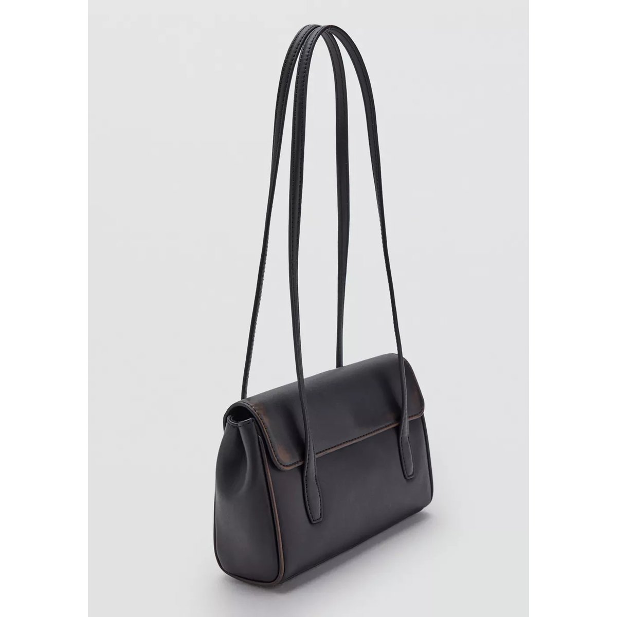 Sac porté épaule rabat marron, MANGO