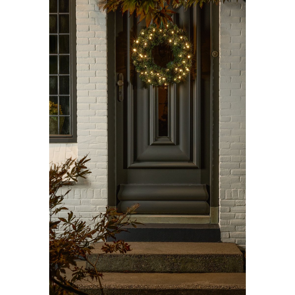 Couronne de Noël d’extérieur avec LED LIMBER vert, BLACK BOX TREES