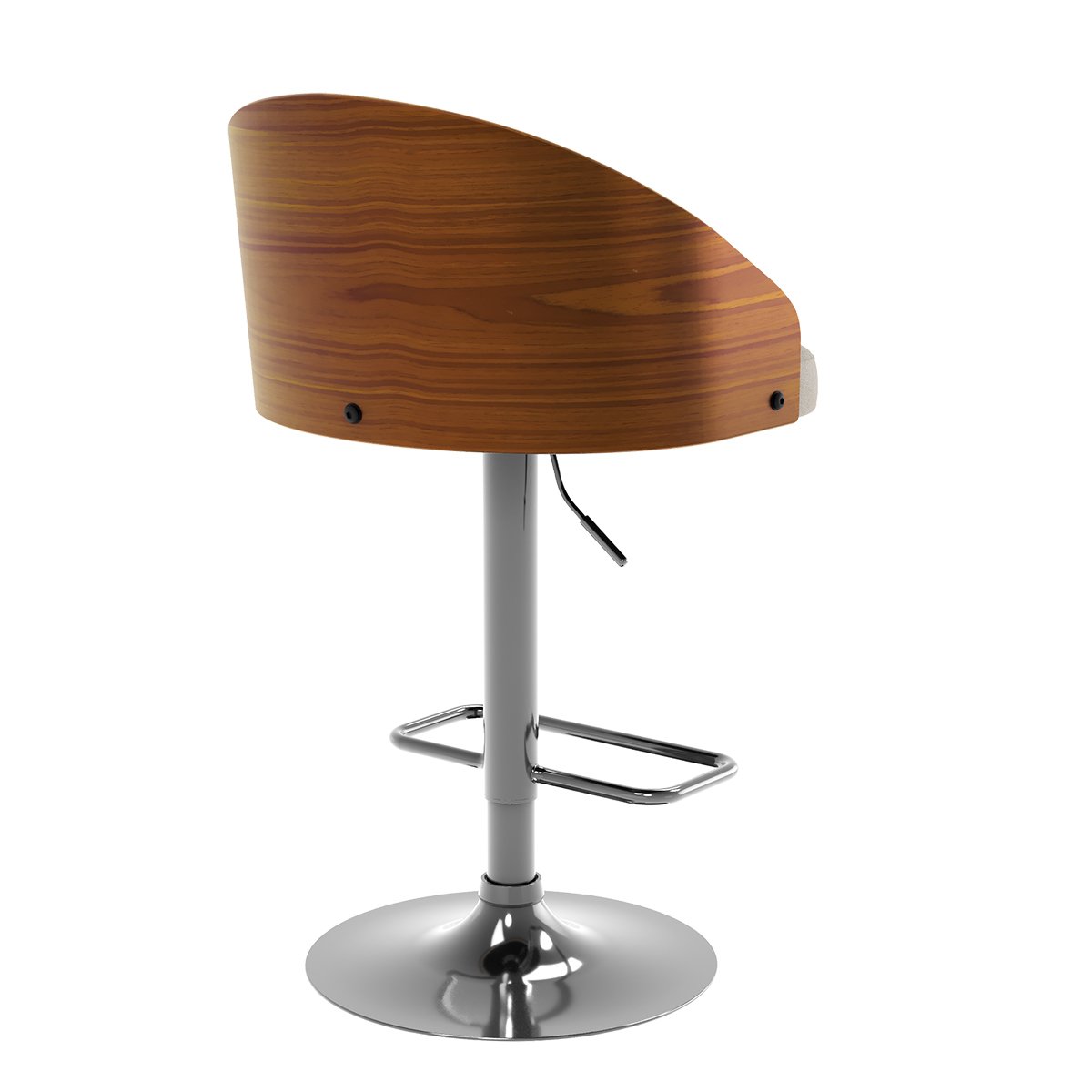 Chaise de bar réglable 63/84 cm en tissu - CARMELO beige, MAISON PAVANE