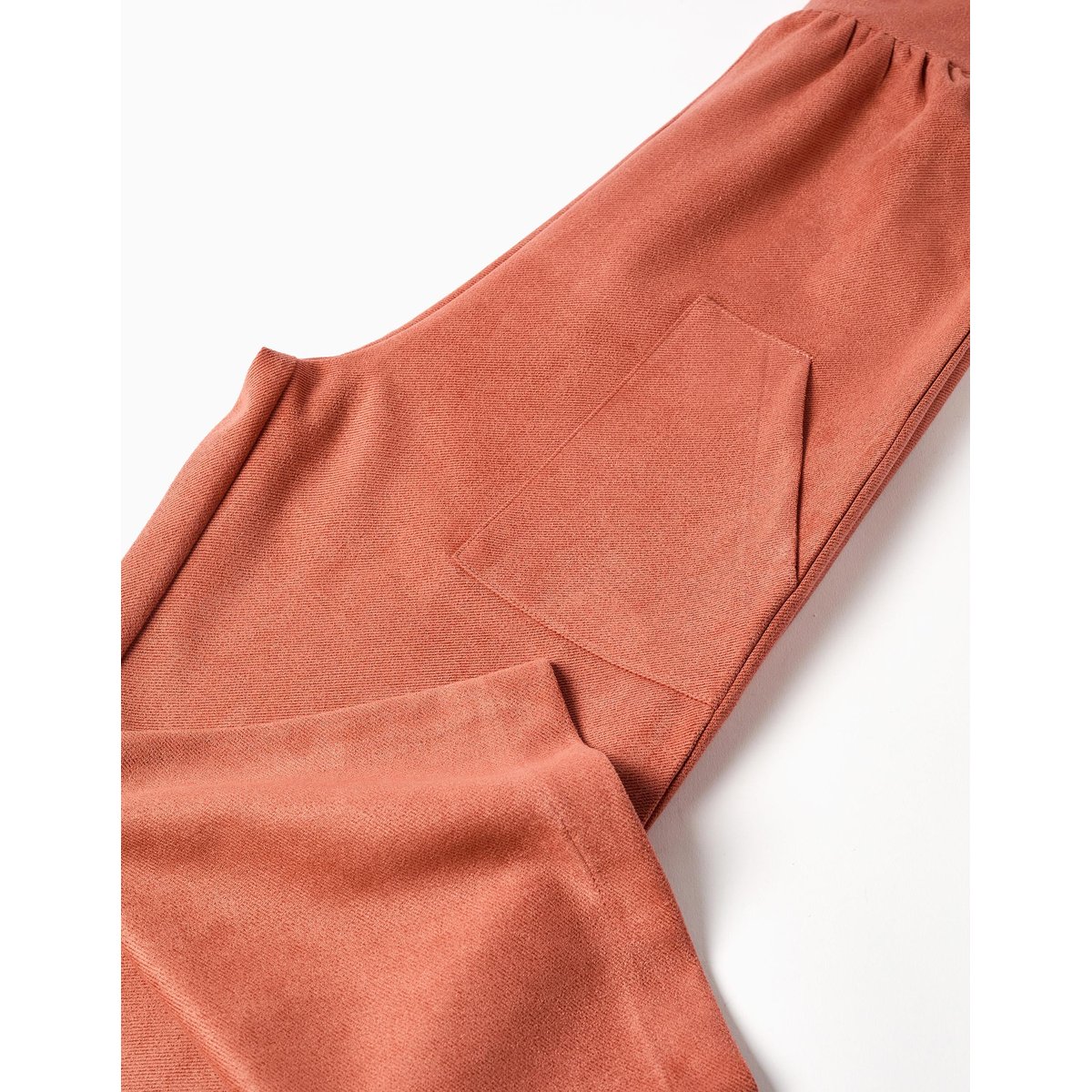 Salopette à jambe large en maille interlock avec poches marrón, ZIPPY