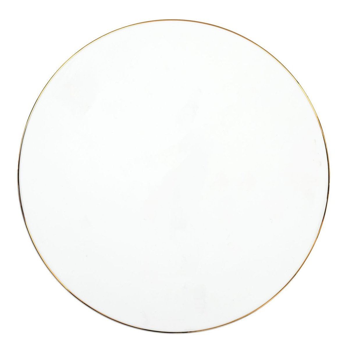 Support à gâteau en porcelaine avec liseré doré blanc, THE HOME DECO FACTORY