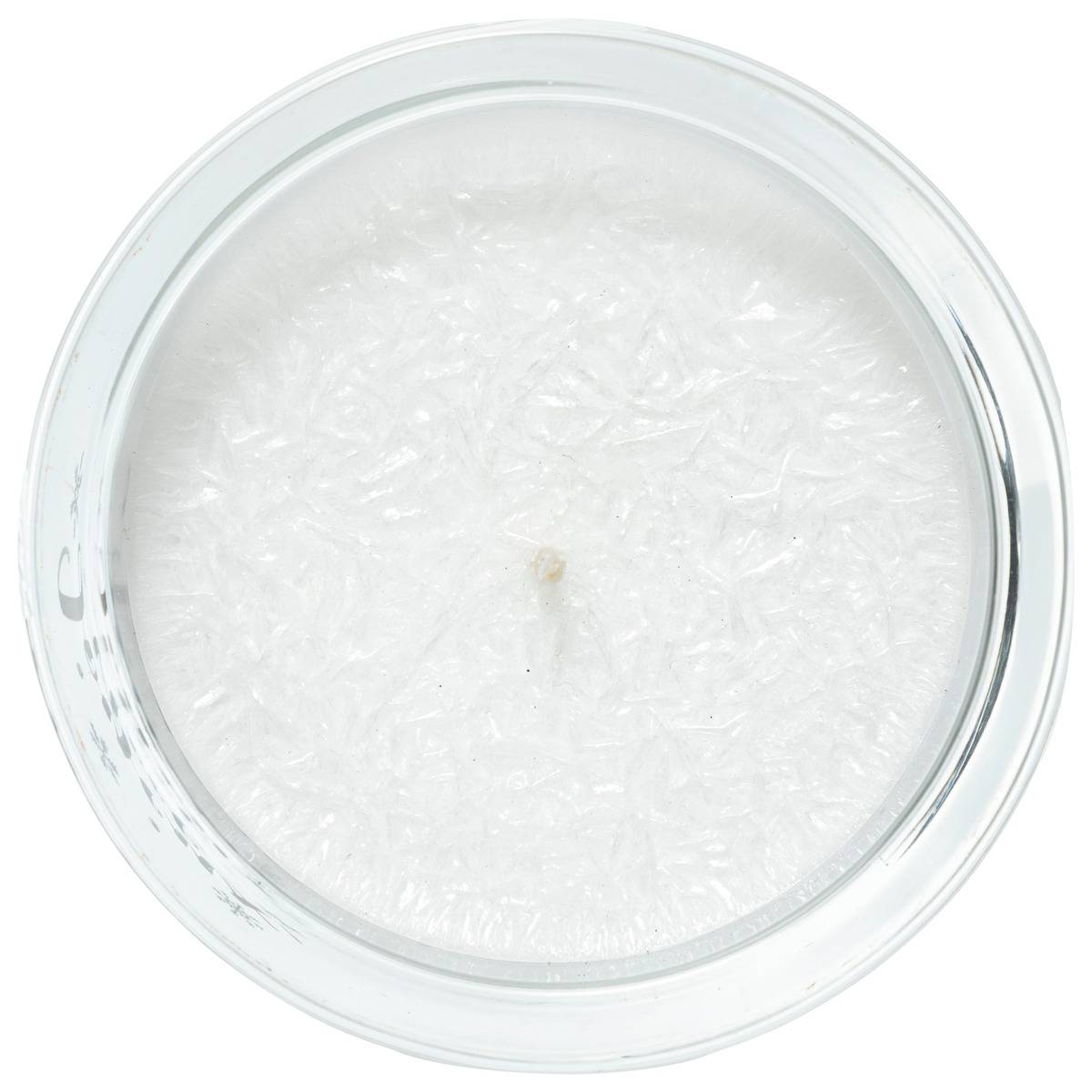 Bougie givre en verre 60 g blanc, FEERIC LIGHTS & CHRISTMAS