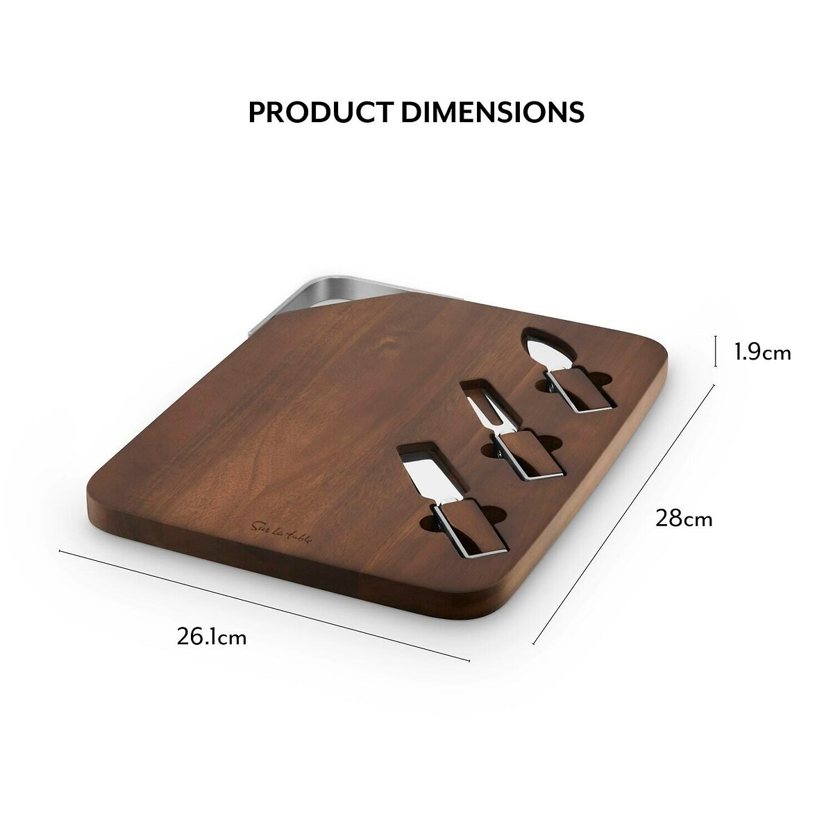 SLT Core Rectangular Cheeseboard Set brown , SUR LA TABLE