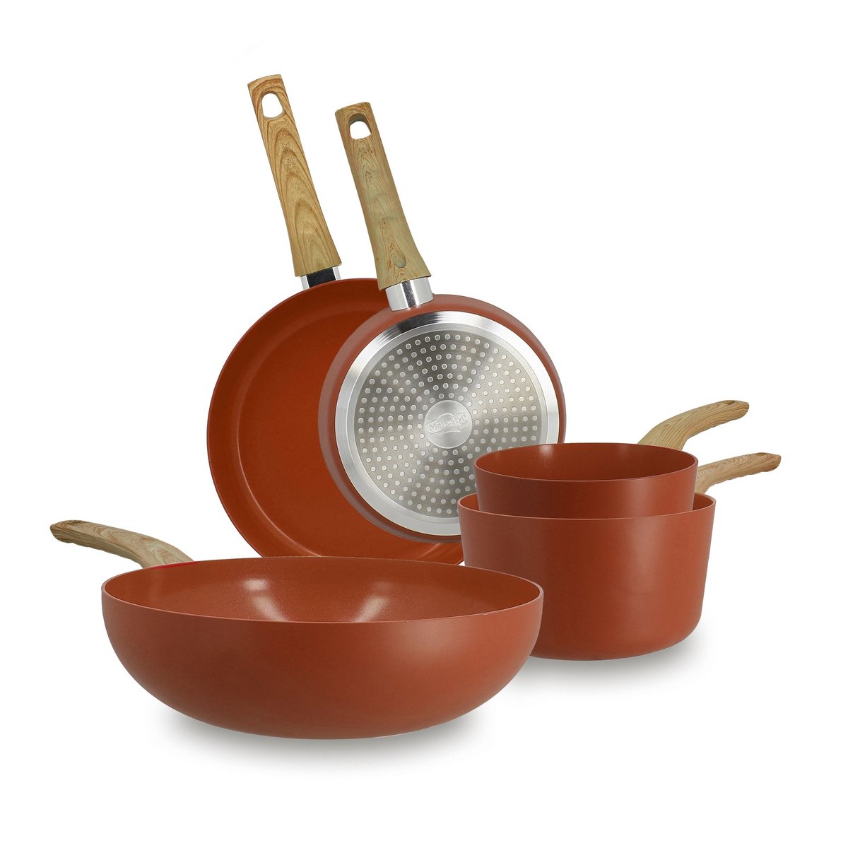 Set de 5 pièces en aluminium recyclé, COLORAMA brique, MENASTYL