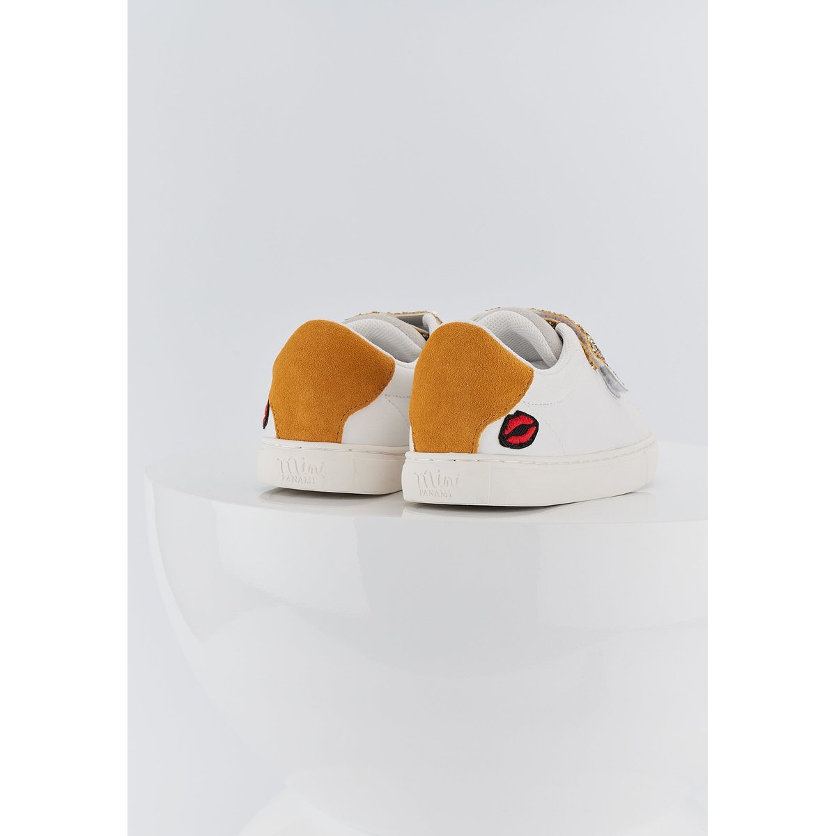 Baskets Enfant En Cuir Mini Edith J'adore Papi blanc, BONS BAISERS