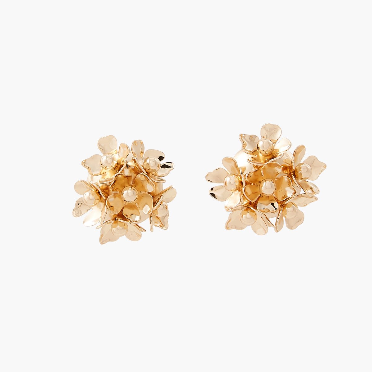 Boucles d'oreilles fleurs en métal doré doré, BALABOOSTE