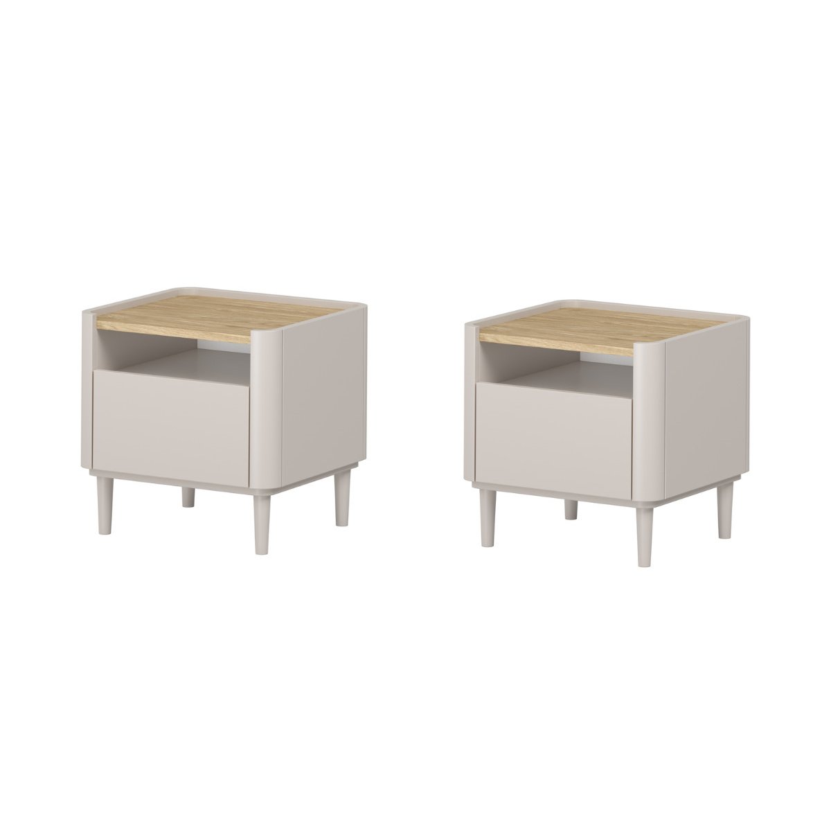 Table de chevet , ANYA beige, BOBOCHIC