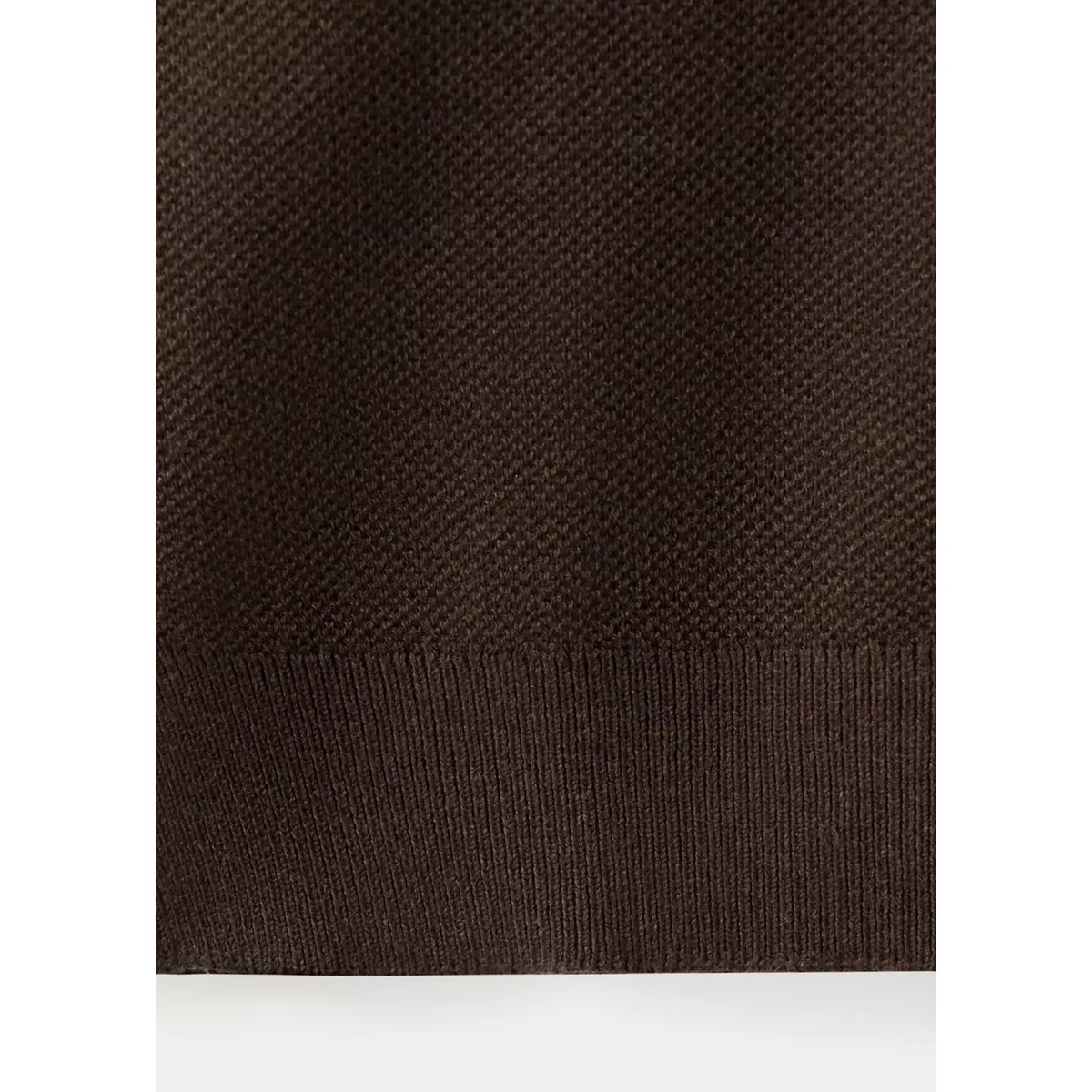 Polo mélange coton maille fine marron, MANGO MAN