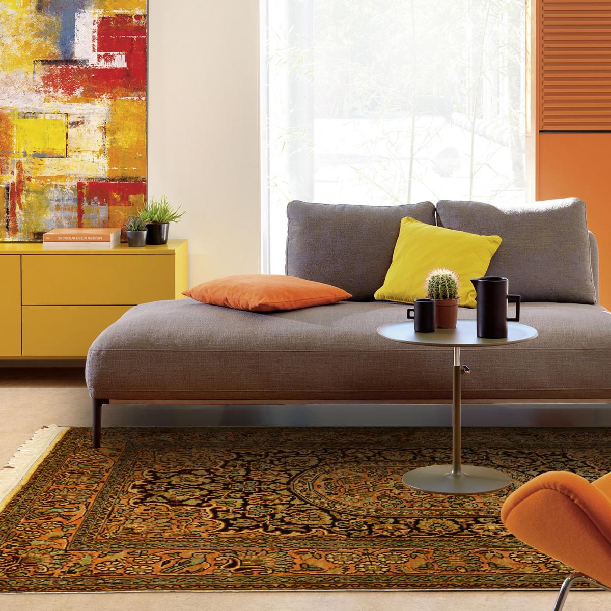 Authentique tapis d'Orient fait main en rayonne CACHEMIR A or, UN AMOUR DE TAPIS