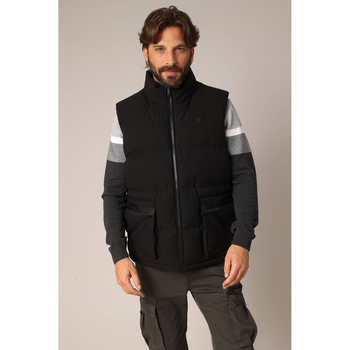 Doudoune sans manches, look urbain et fonctionnel TARMAC noir, DEELUXE