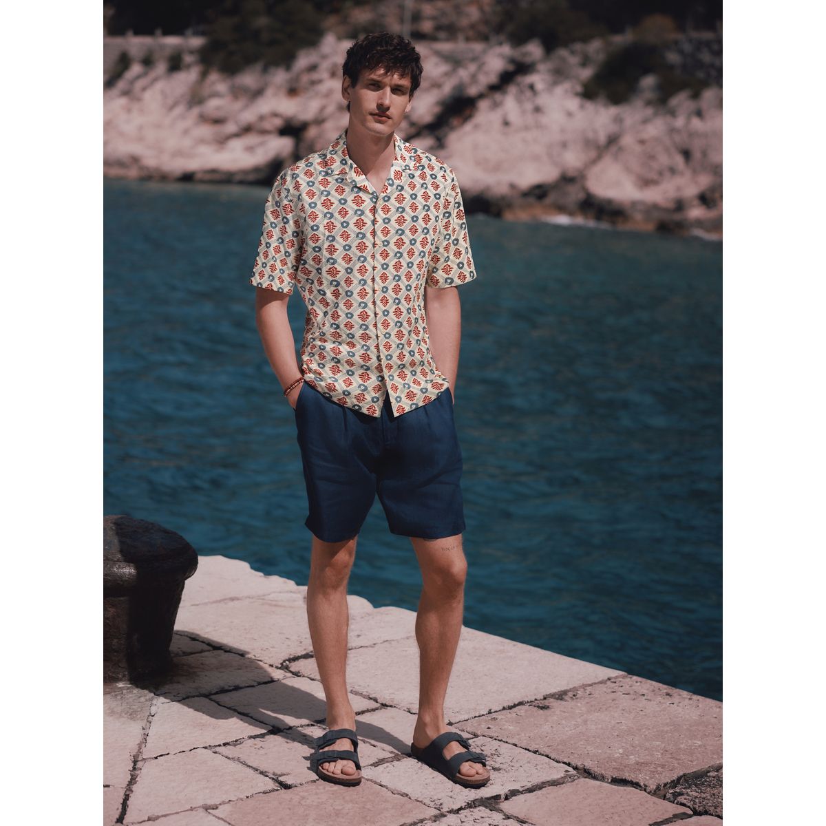 Chemise manches courtes à imprimé écru, NEXT
