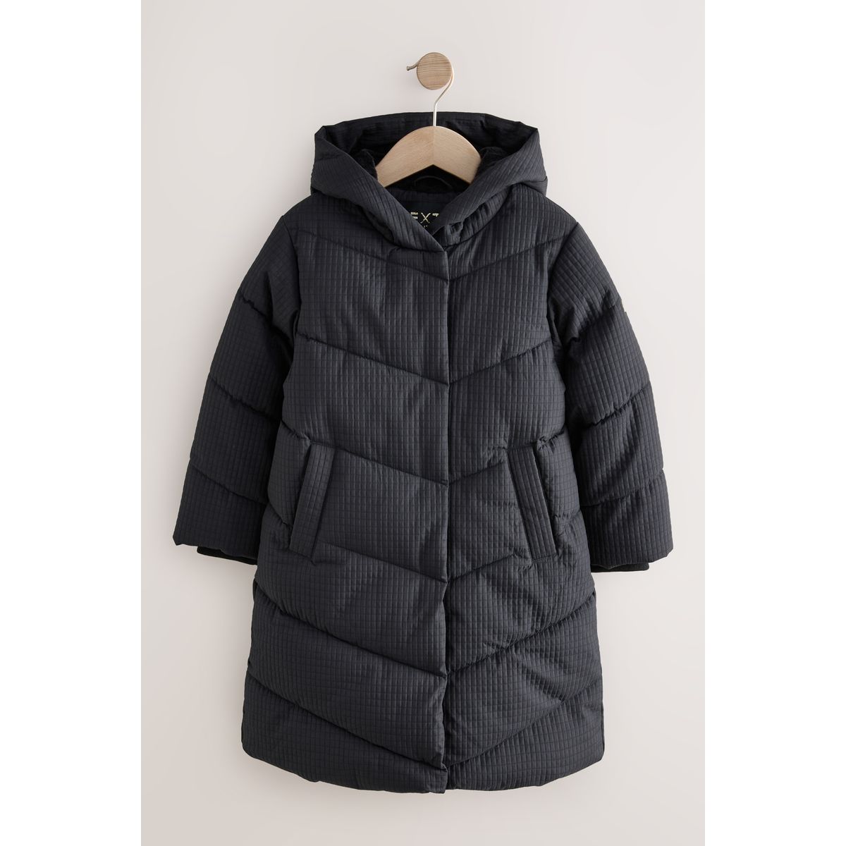 Manteau rembourré imperméable texturé noir, NEXT