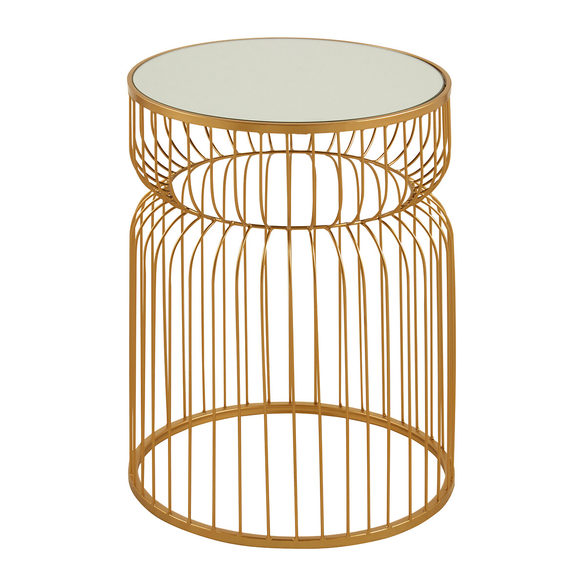 Estelle Metal Round Mirrored Side Table gold-coloured, SO'HOME