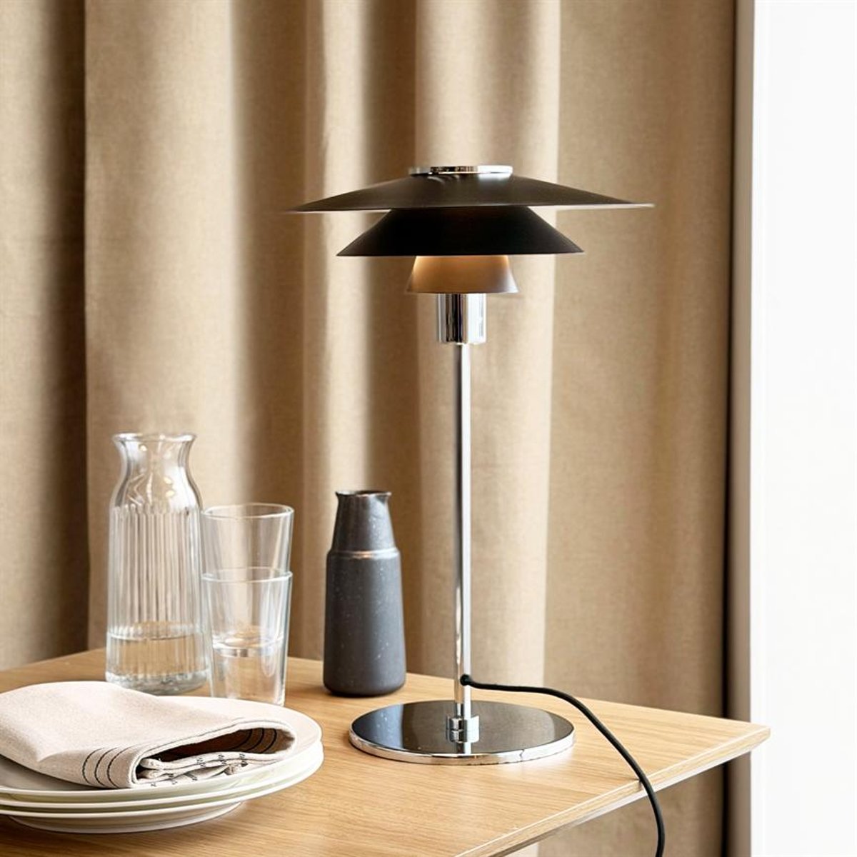 KAY Lampe à poser noire au design inspiré du Japon, E14 noir, DYBERG LARSEN