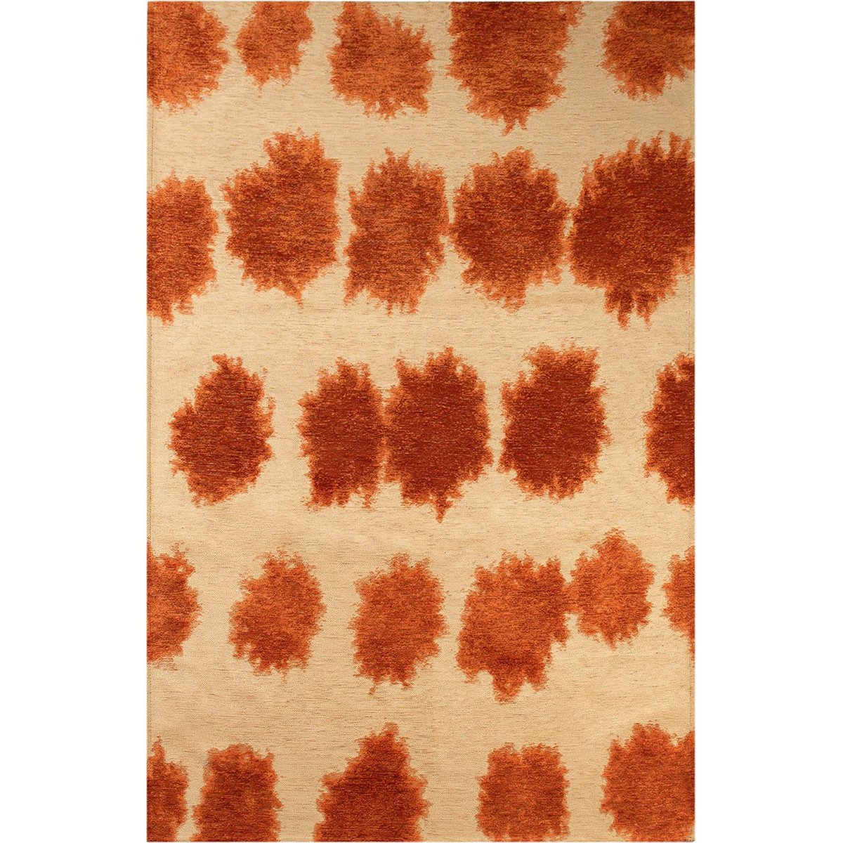 Tapis intérieur extérieur, PAINTBALL rouge brique sur fond beige, RECOLLECTION