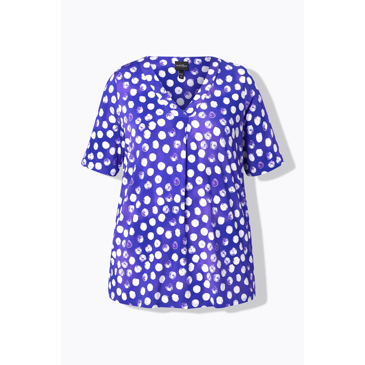 T-shirt au tombé fluide. Motif violet, ULLA POPKEN