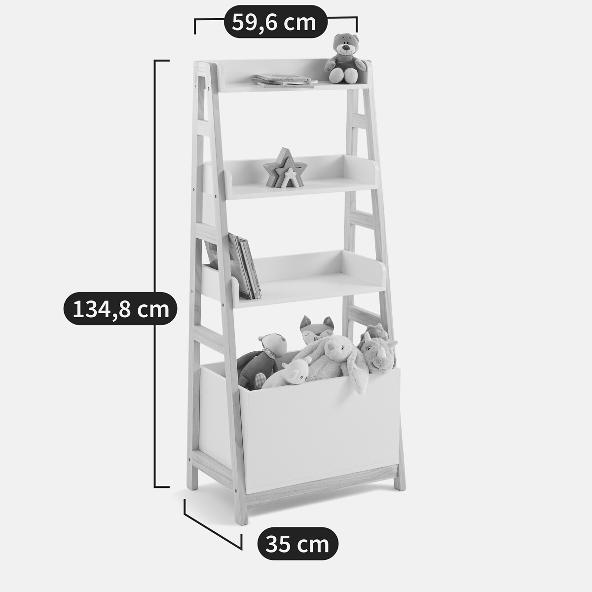 Sueno Child's Bookcase white/wood, LA REDOUTE INTERIEURS