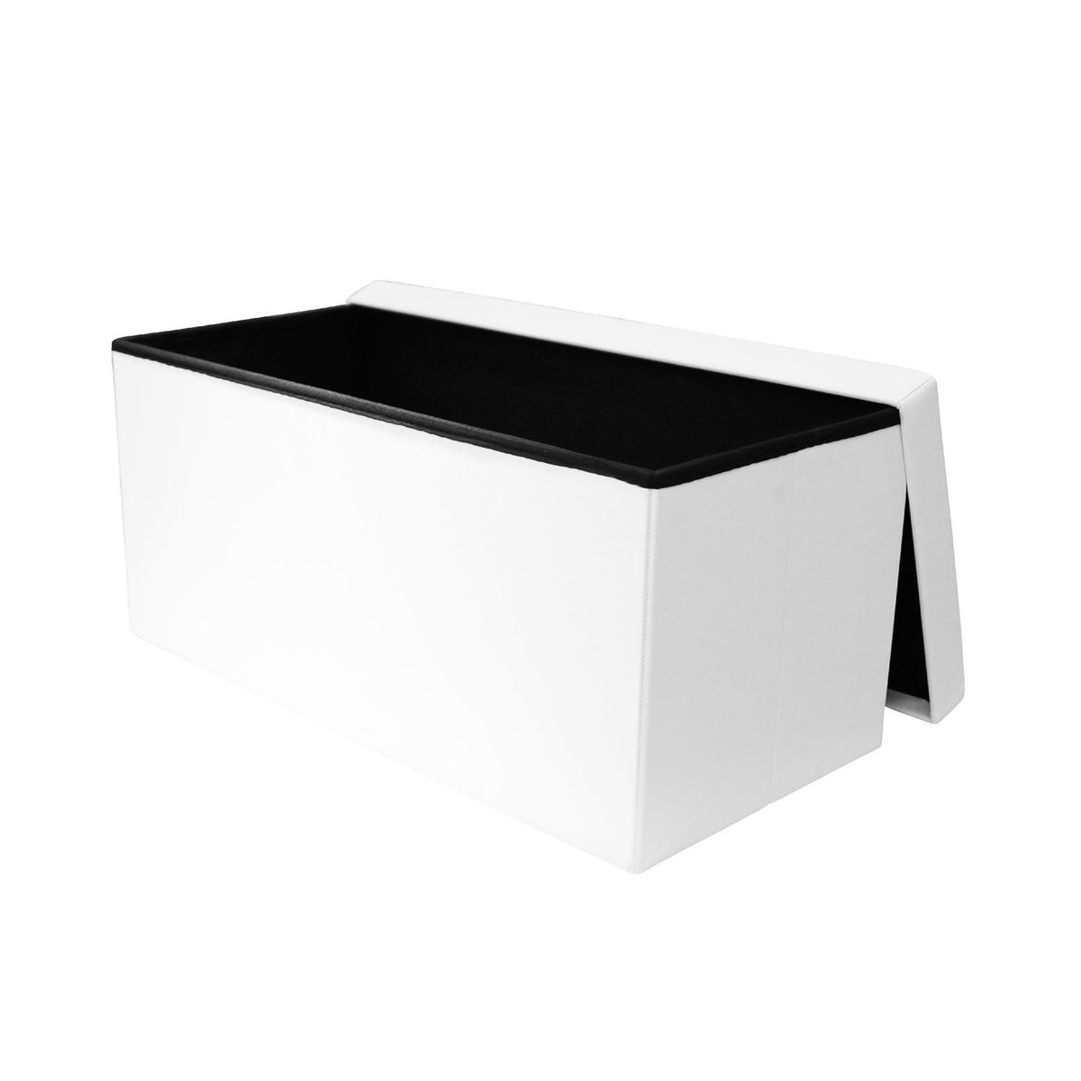 Banc coffre de rangement en polyuréthane Zoé Blanc blanc, EDEN