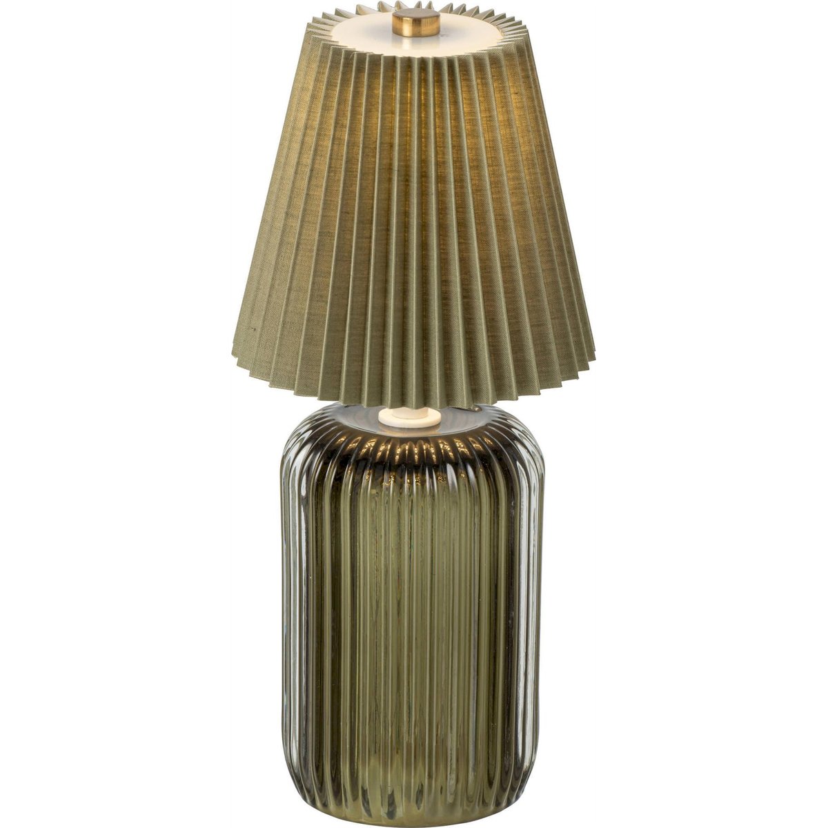 Lampe de table en verre soufflé vert olive, RECOLLECTION