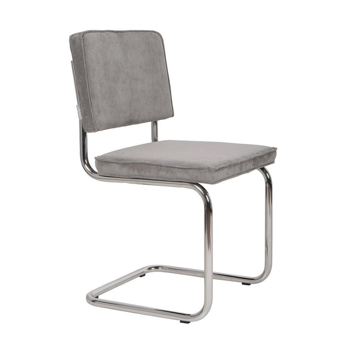 Lot de 2 chaises de repas en velours côtelé - RIDGE gris clair, ZUIVER