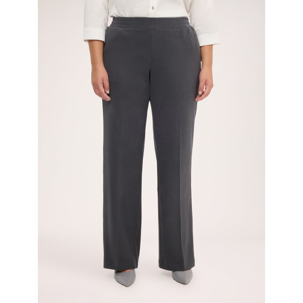 Pantalon en velours côtelé gris, FIORELLA RUBINO